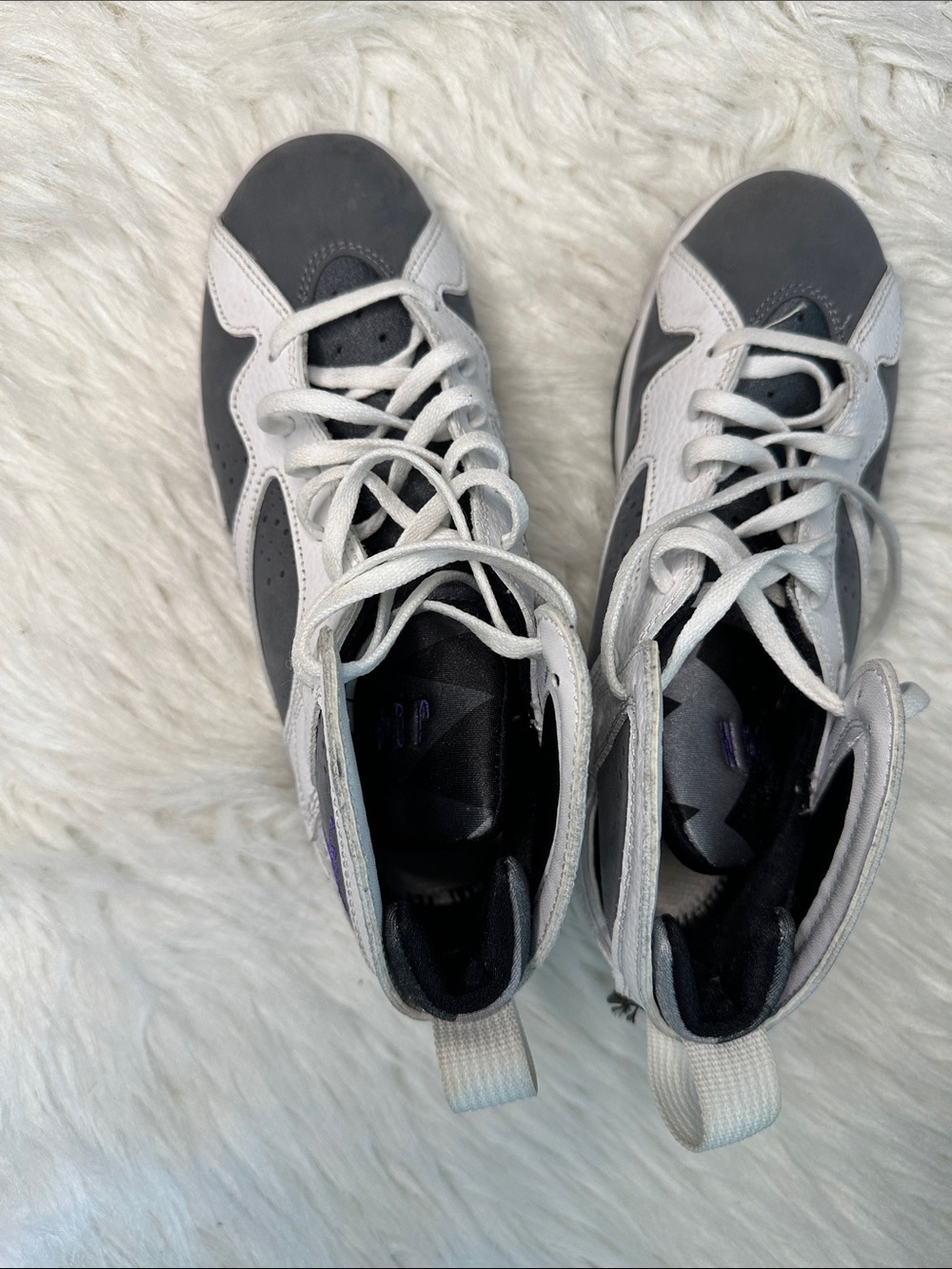 Jordan Kids Gray and White High-Top Sneakers - Picture 5 of 5